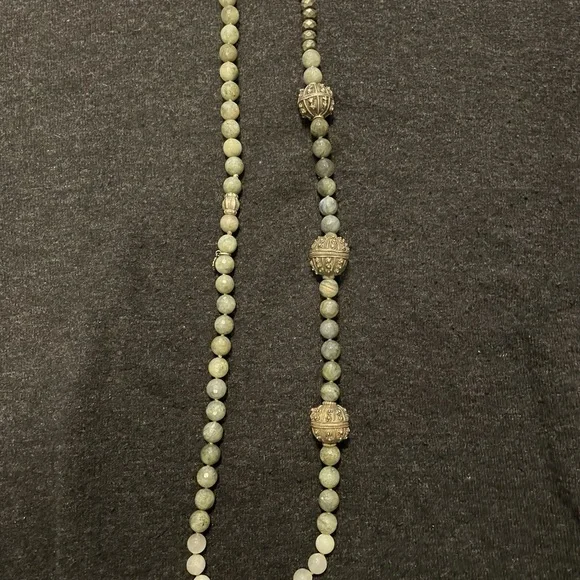 Yemen vintage silver beads labradorite bead necklace by Designer Ria B - Picture 6 of 9